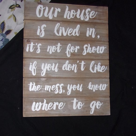 131/2" wood sign funny family house wall decoration decor picture farmhouse - Picture 1 of 4